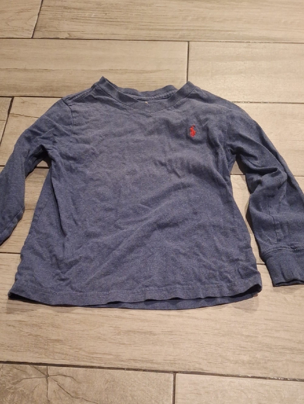 🍁Polo by Ralph Lauren Navy Long-Sleeve Crew Tee with Red Pony🍦